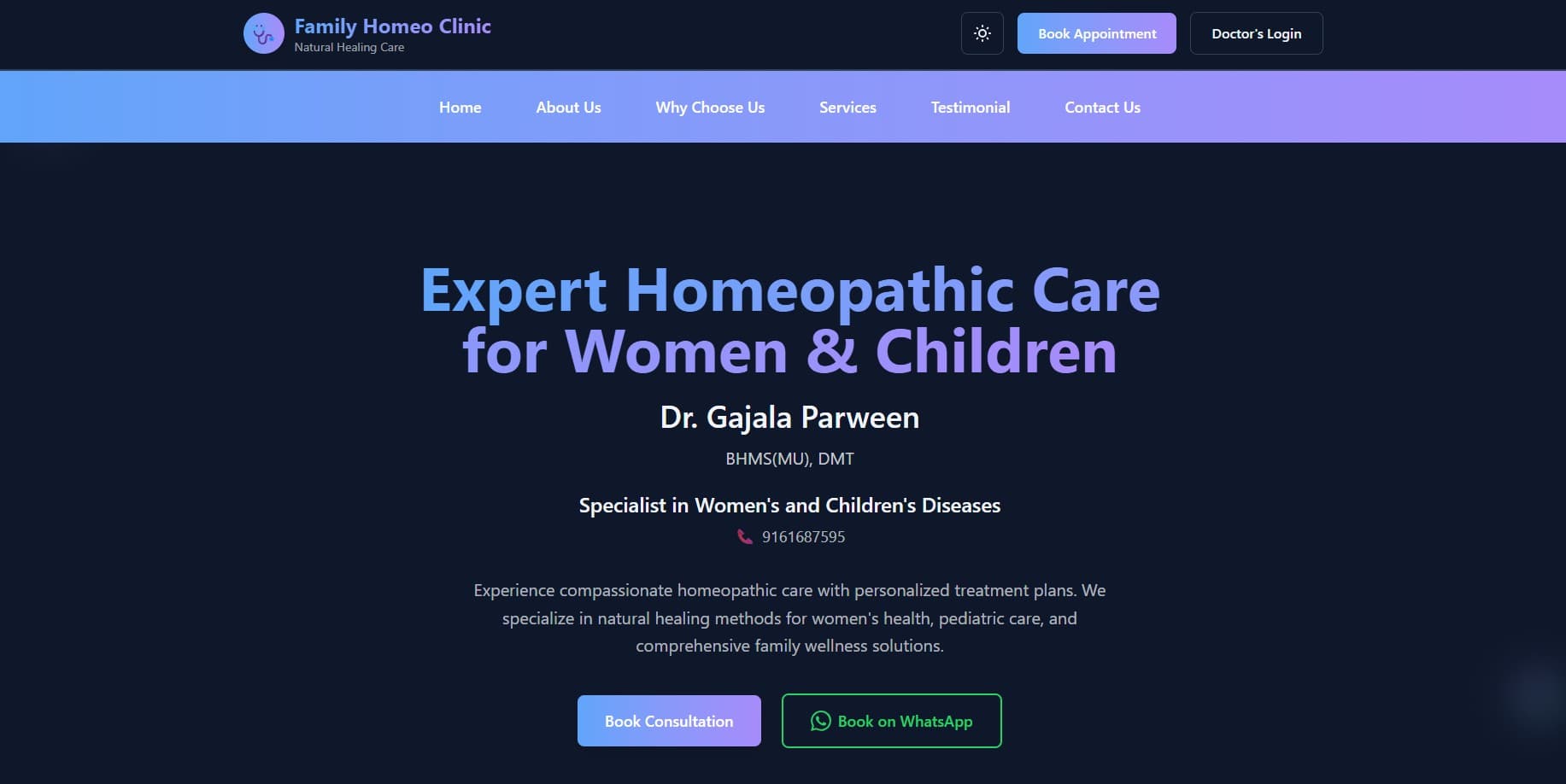 Family Homeo Clinic Appointment Booking