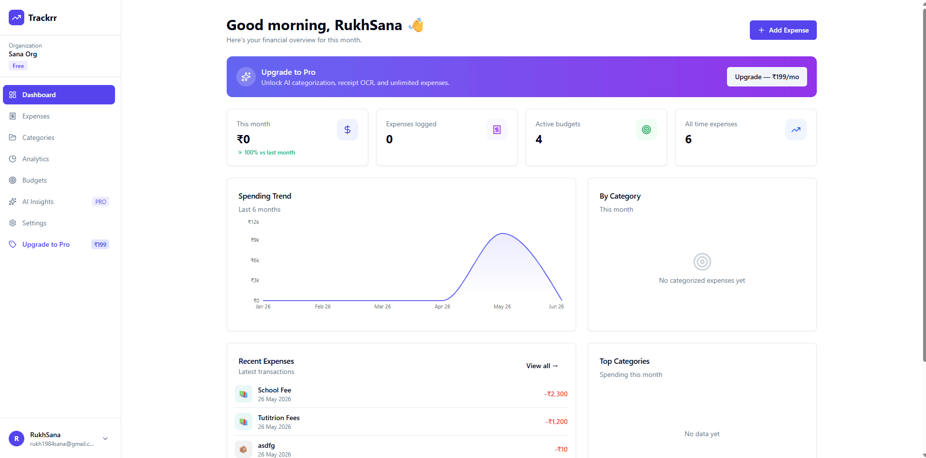 AI Expense Tracker App